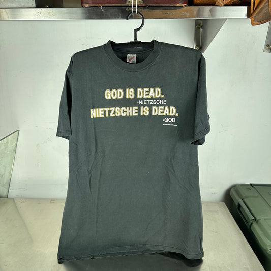 Vintage 90s God is Dead Nietzsche is Dead Typography T-Shirt