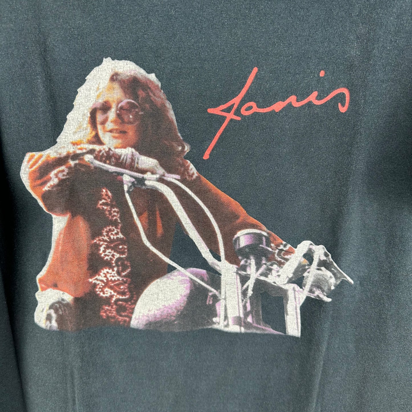 Vintage 2000s Janis Joplin Singer Double Sided Graphic T-Shirt