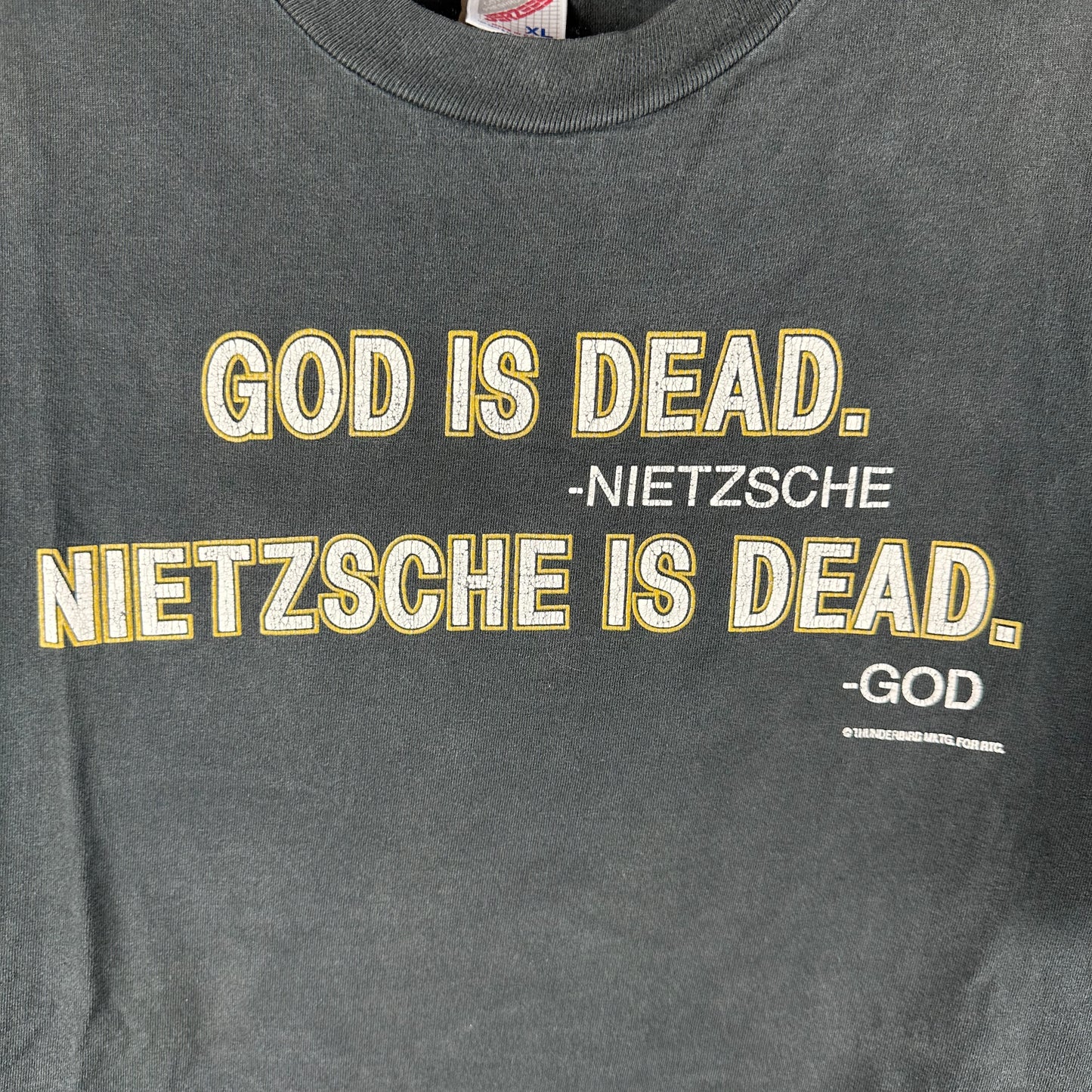 Vintage 90s God is Dead Nietzsche is Dead Typography T-Shirt