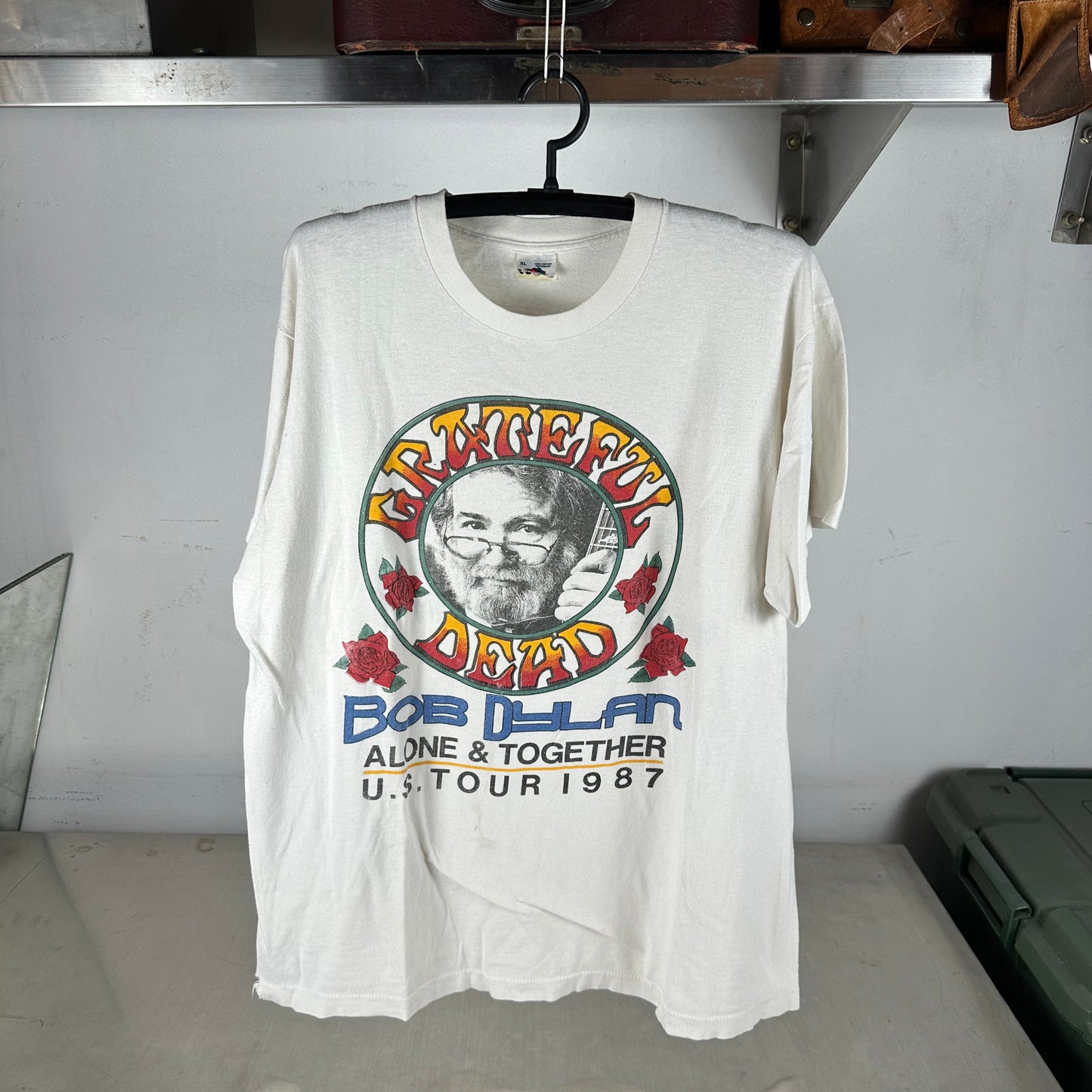 Vintage 1987 Grateful Dead Bob Dylan Alone &amp; Together Tour Concert T-Shirt