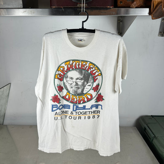 Vintage 1987 Grateful Dead Bob Dylan Alone &amp; Together Tour Concert T-Shirt