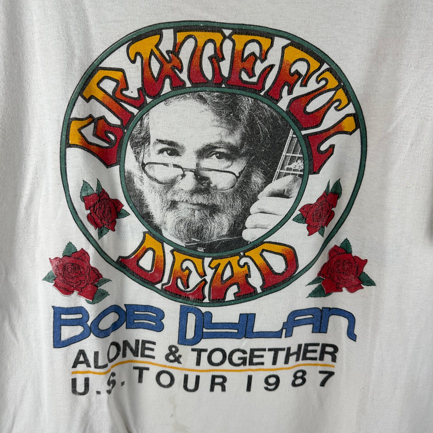 Vintage 1987 Grateful Dead Bob Dylan Alone &amp; Together Tour Concert T-Shirt