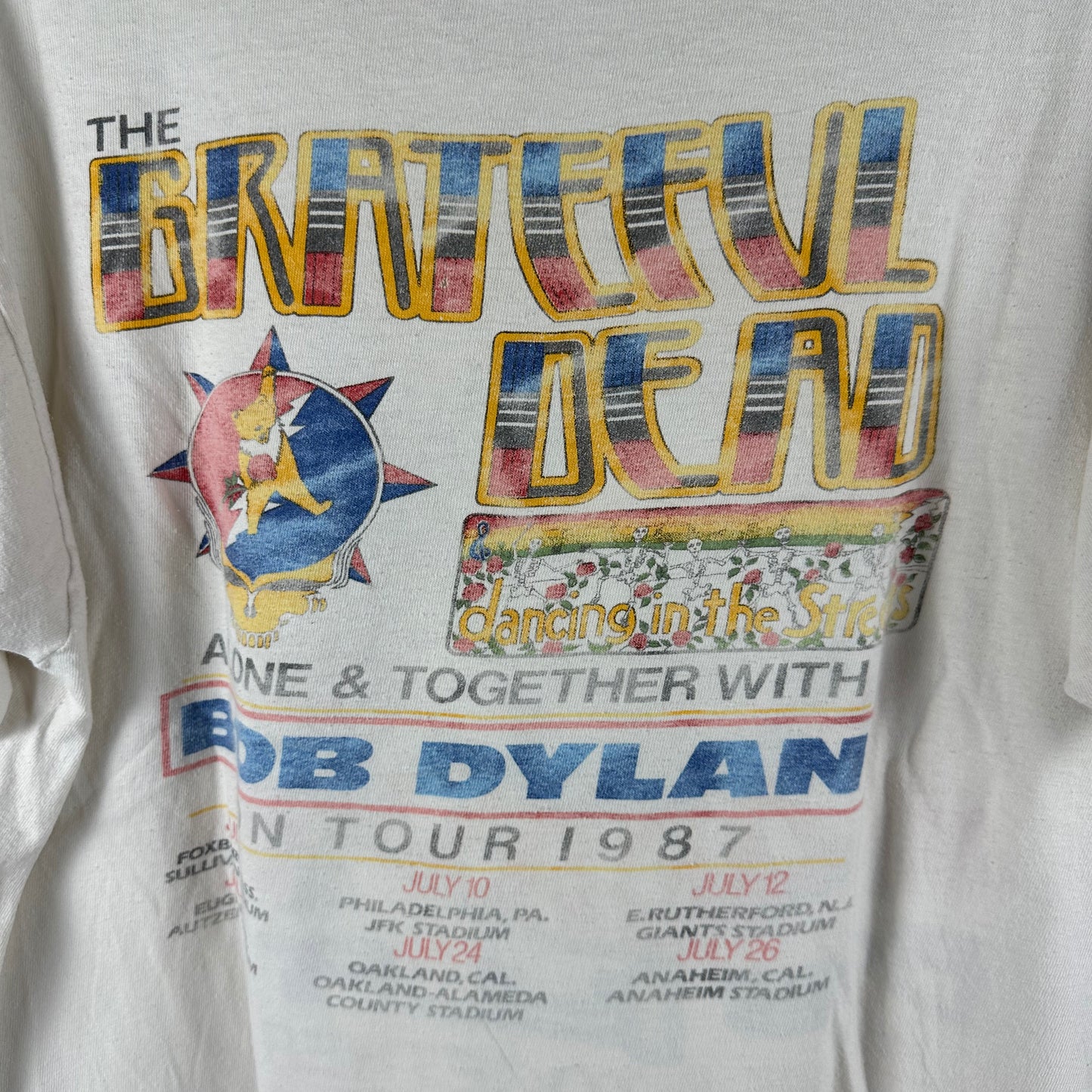 Vintage 1987 Grateful Dead Bob Dylan Alone &amp; Together Tour Concert T-Shirt