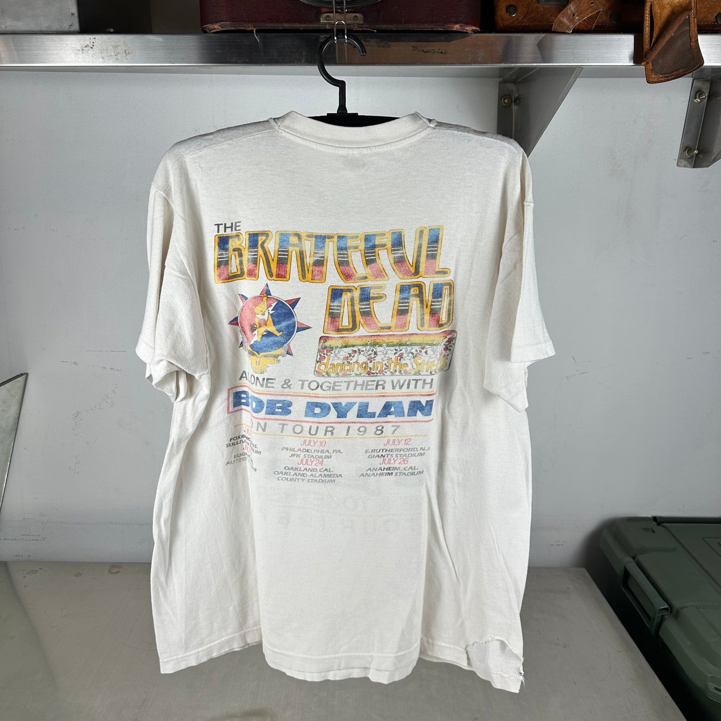 Vintage 1987 Grateful Dead Bob Dylan Alone &amp; Together Tour Concert T-Shirt