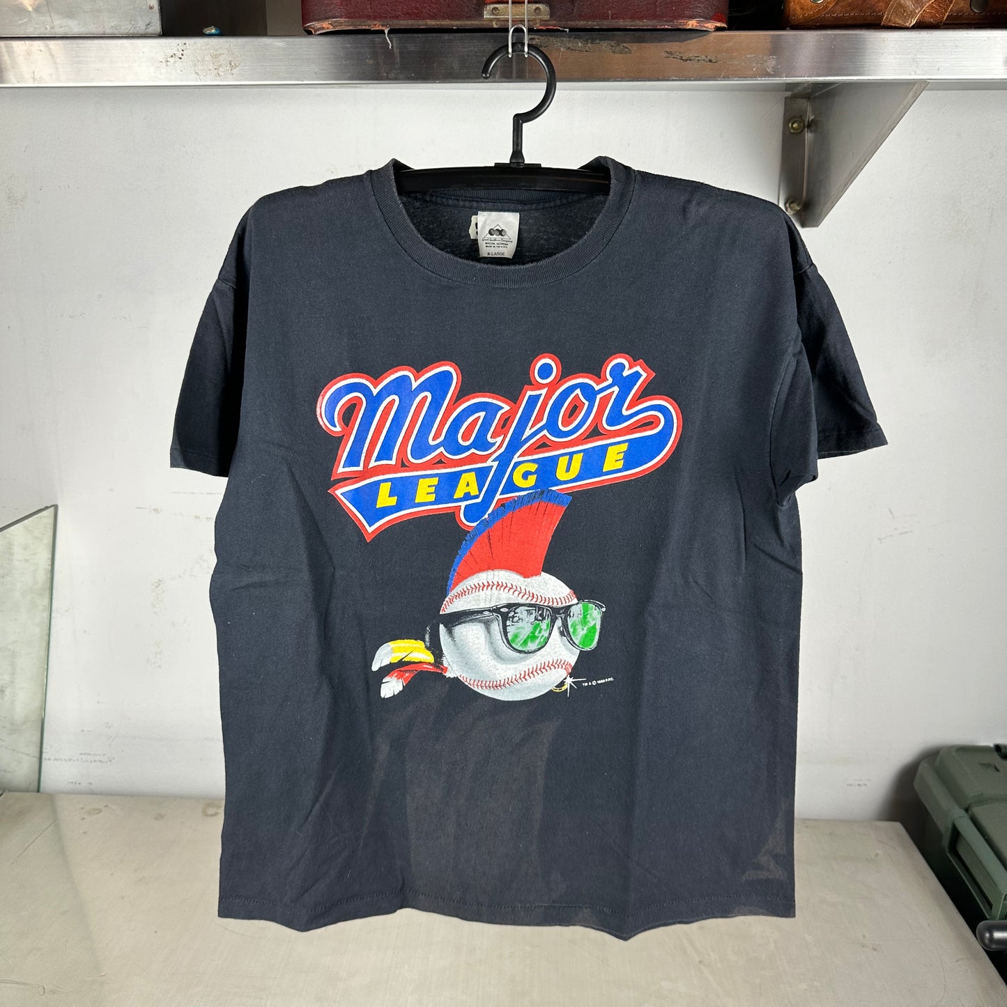 Vintage 1989 Major League Charlie Sheen Movie Promo Single Stitch T-Shirt
