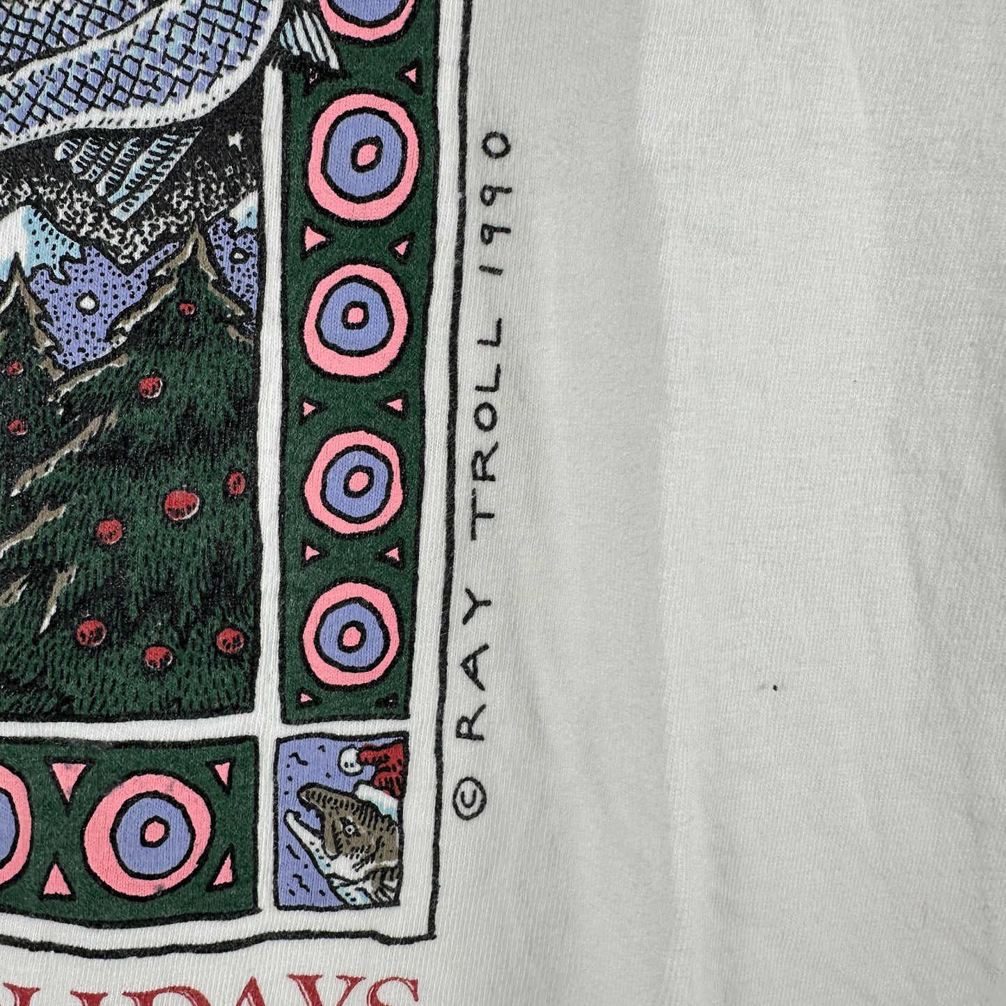 Vintage 1990 Coho Ho and Humpy Holidays Ray Troll Fishing Graphic Single Stitch T-Shirt