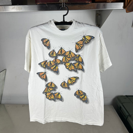 Vintage 90s Butterflies Nature Artwork Graphic Single Stitch T-Shirt