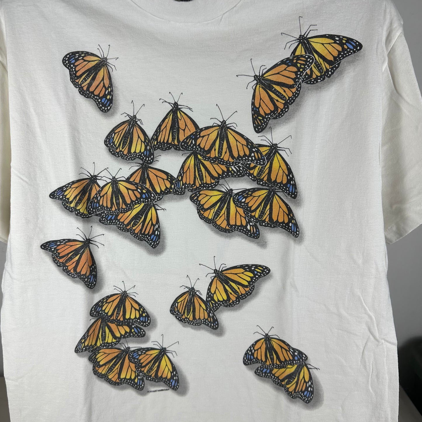Vintage 90s Butterflies Nature Artwork Graphic Single Stitch T-Shirt