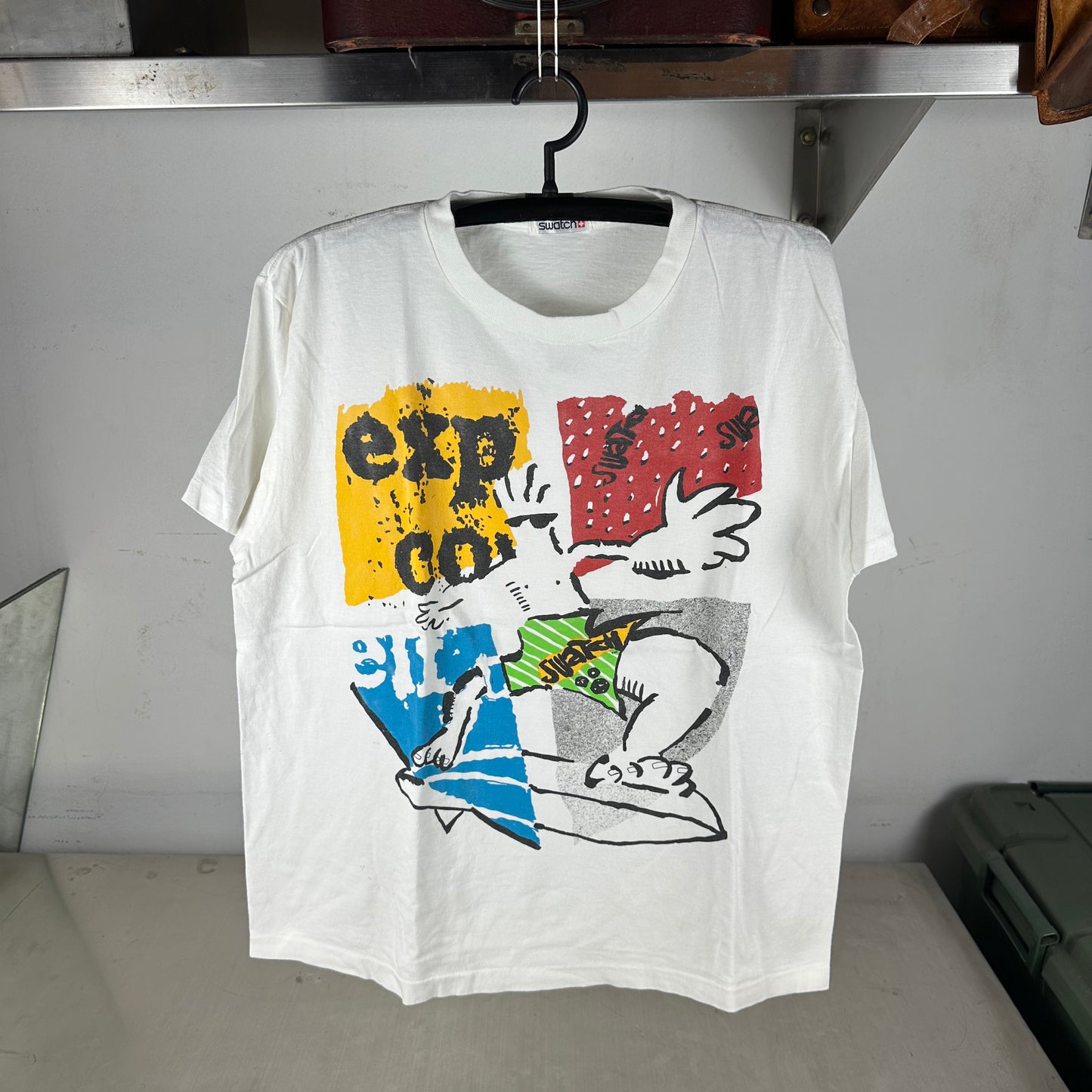 Vintage 90s Swatch Watch Brand Surf Promo Campaign Graphic Single Stitch T-Shirt