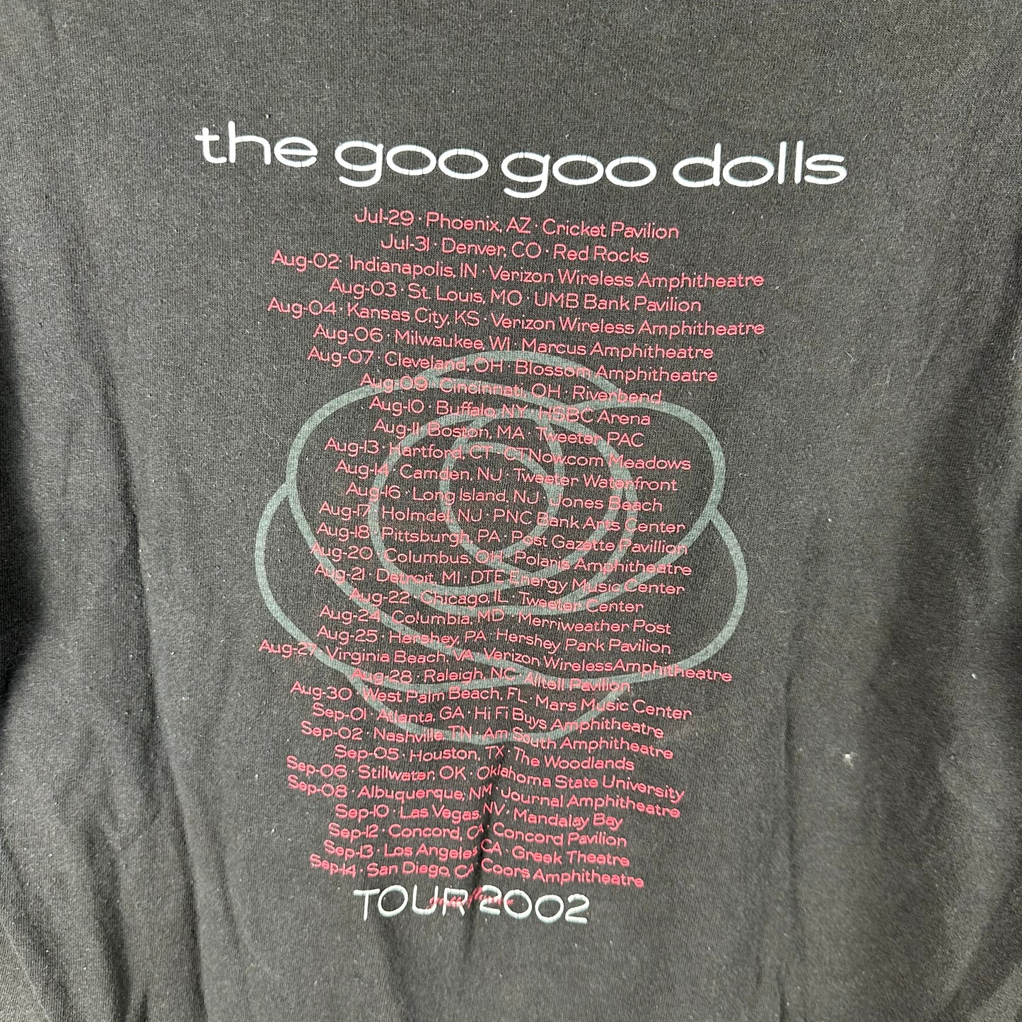 Vintage 2002 The Goo Goo Dolls Gutterflower Rock Band Tour Concert T-Shirt