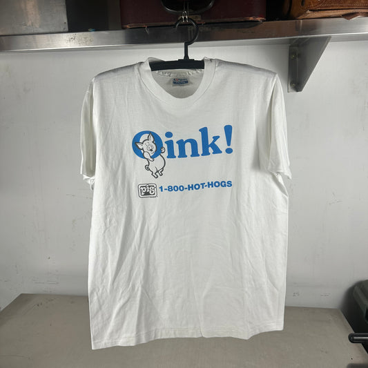 Vintage 90s Oink! 1-800-Hot Hogs Pig Graphic Single Stitch T-shirt