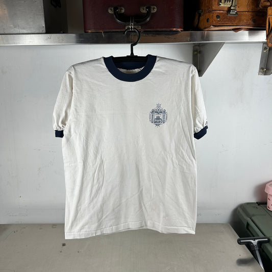 Vintage 90s US Naval Academy Ringer Graphic Single Stitch T-shirt