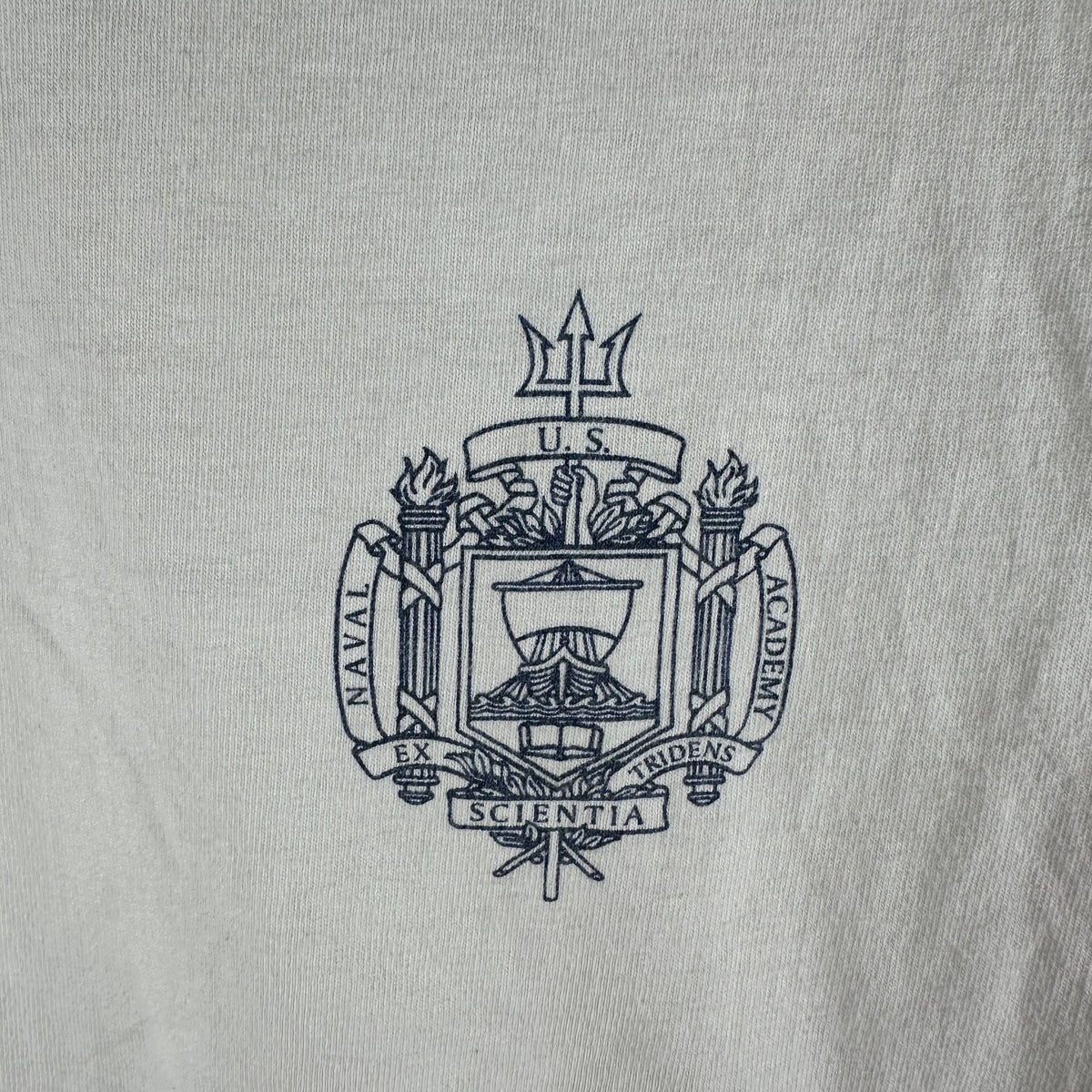 Vintage 90s US Naval Academy Ringer Graphic Single Stitch T-shirt