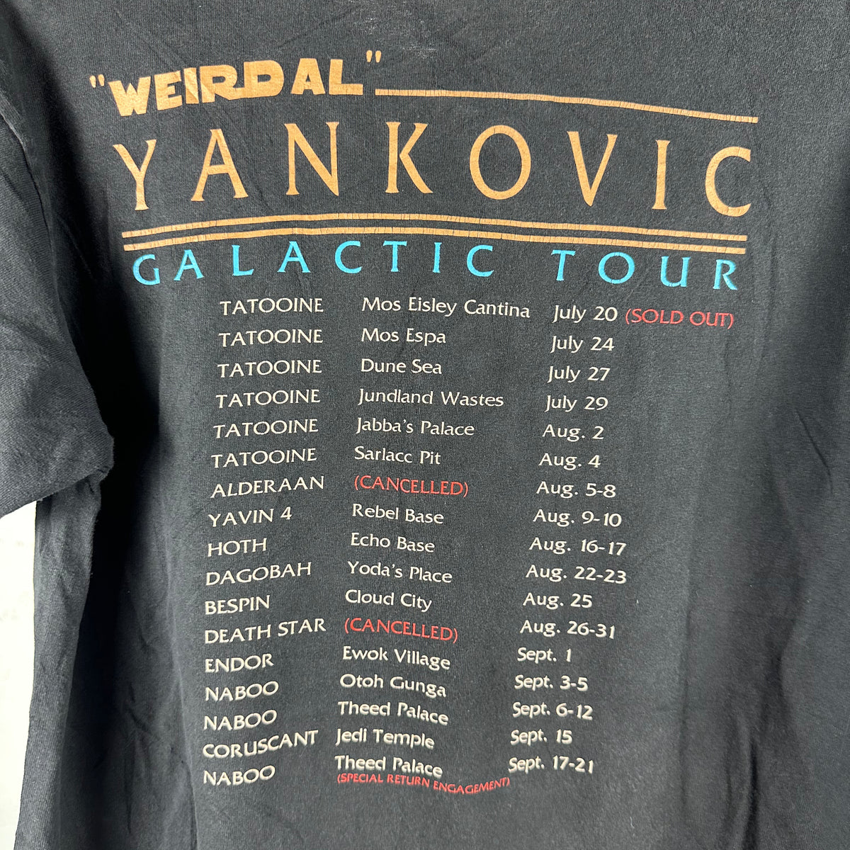 Vintage 90s Weird Al Yankovic Galactic Tour Graphic T-shirt