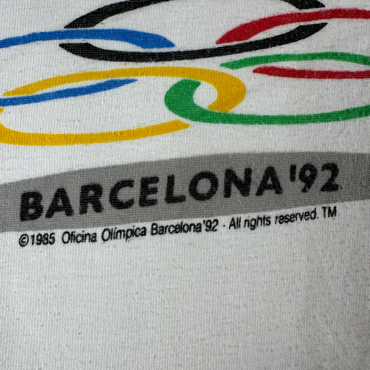 Vintage 1992 Barcelona Olympics Logo Graphic Single Stitch T-shirt
