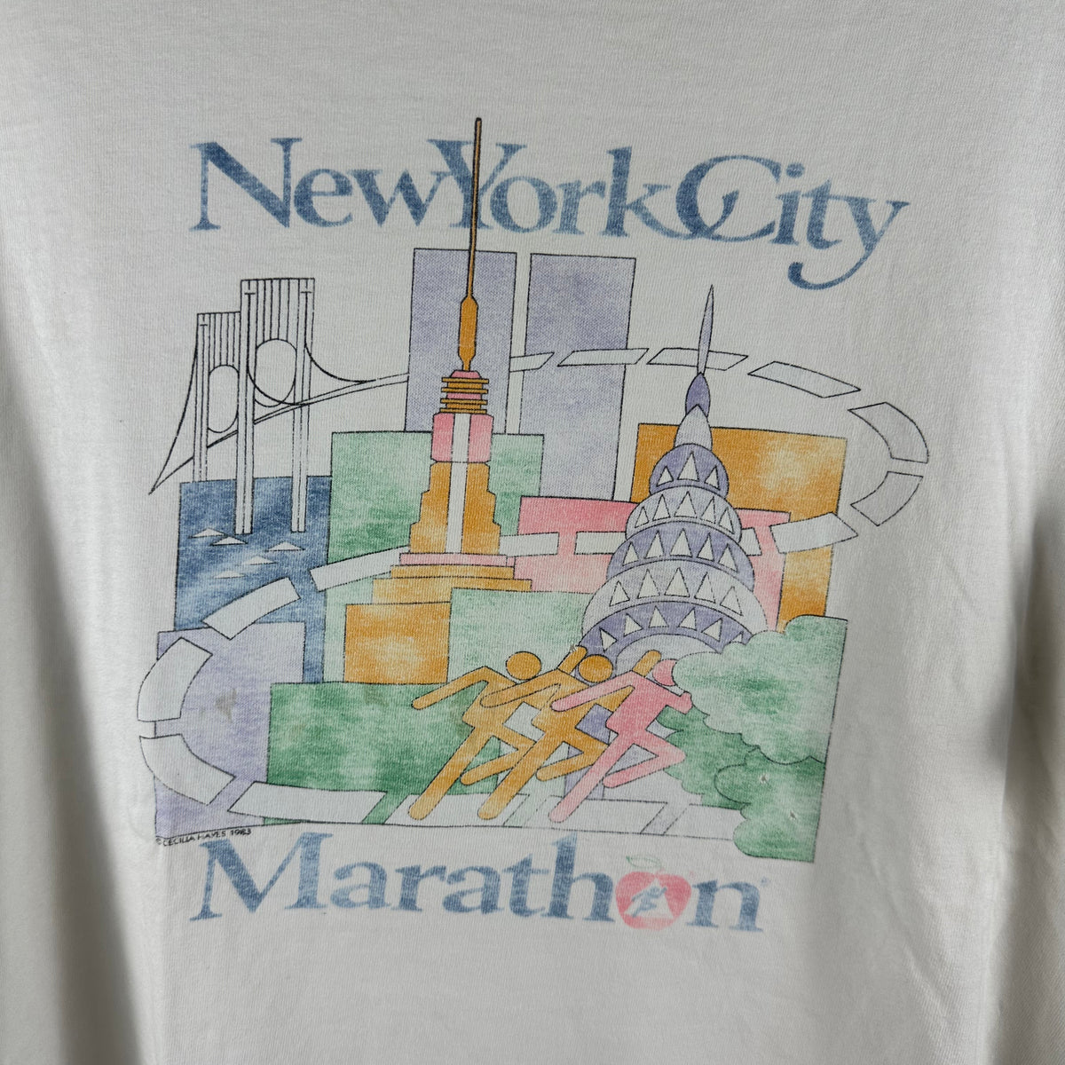 Vintage 1983 NYRR New York City Marathon Running Single Stitch T-shirt