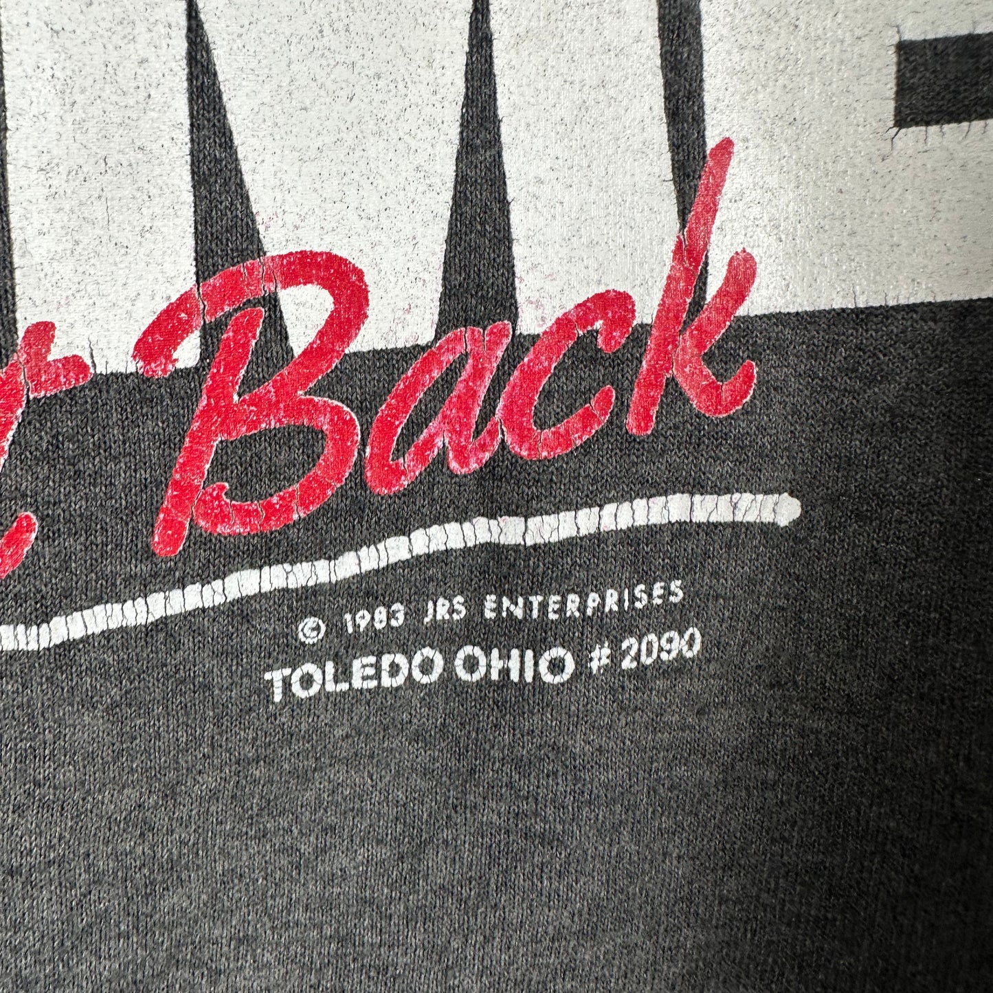 Vintage 1983 Fight Crime! Shoot Back Graphic Single Stitch Faded T-Shirt