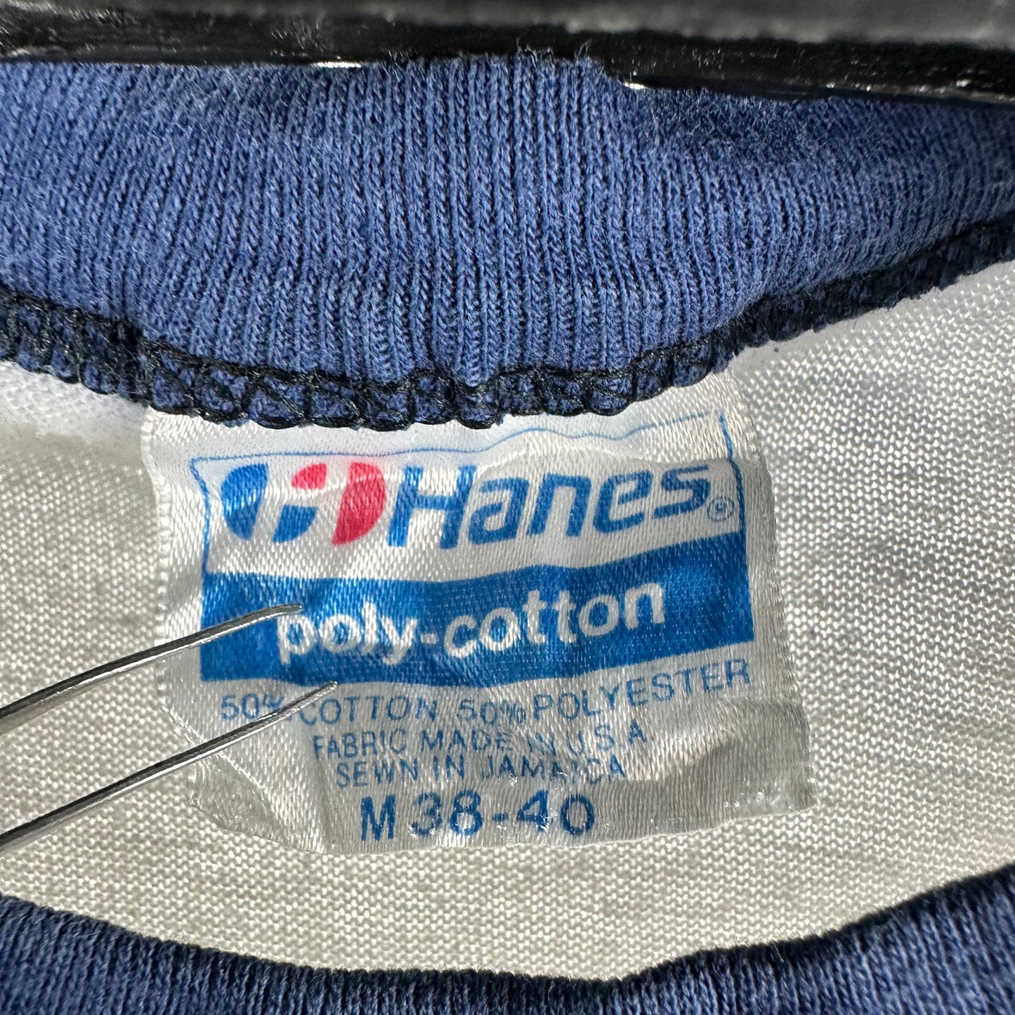 Vintage 80s Dive In Double Sided Graphic Single Stitch Ringer T-Shirt