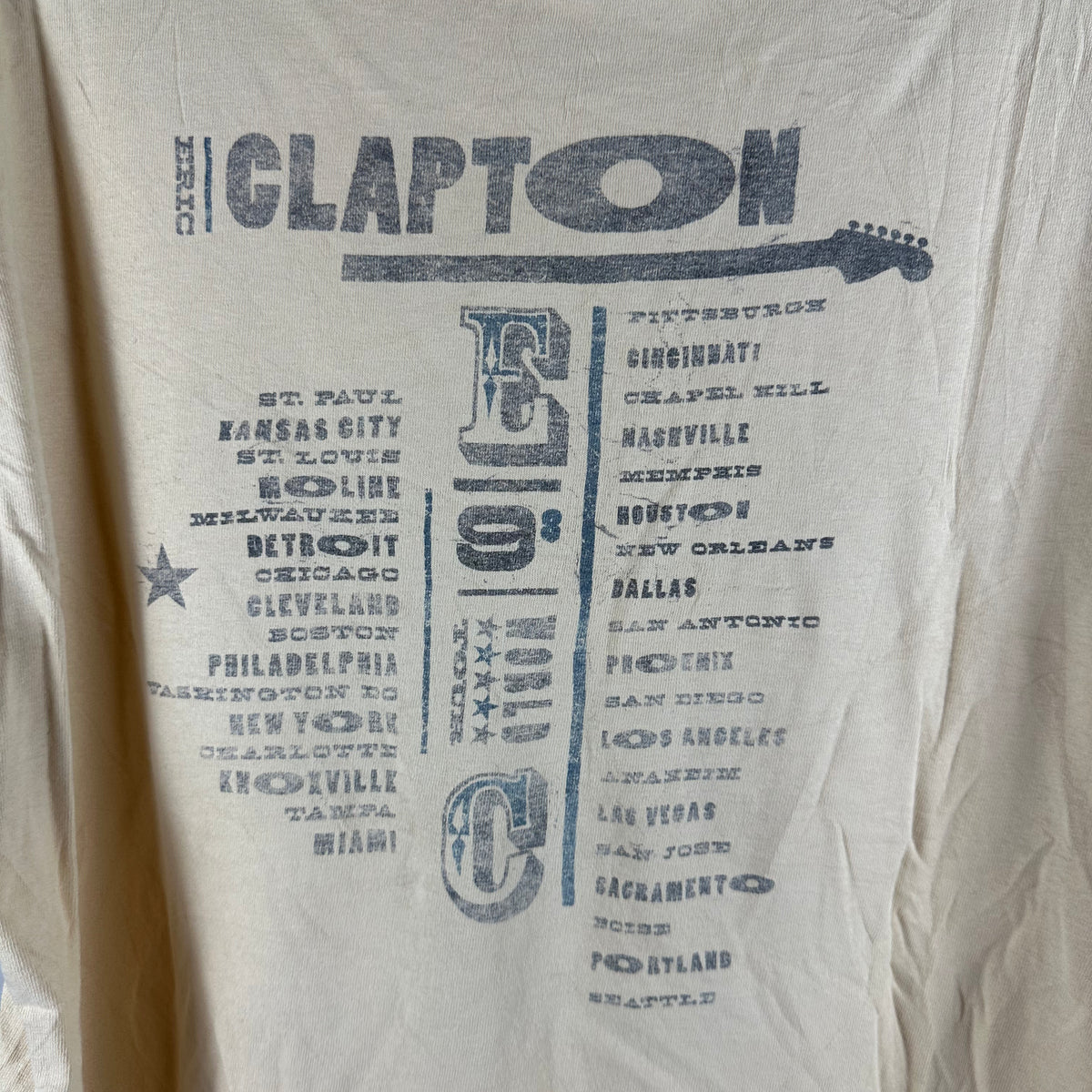Vintage 1998 Eric Clapton Live in Concert Tour Graphic T-shirt