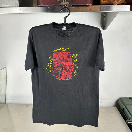 Vintage 80s 90s Tortilla Flats We Never Sleep Single Stitch T-Shirt
