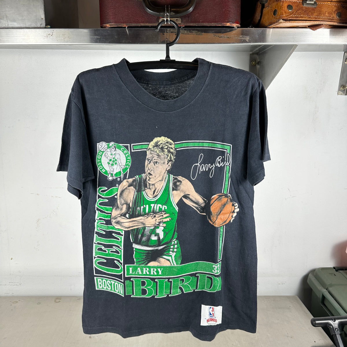 Vintage 90s Larry Bird Boston Celtics NBA Nutmeg Single Stitch T-shirt