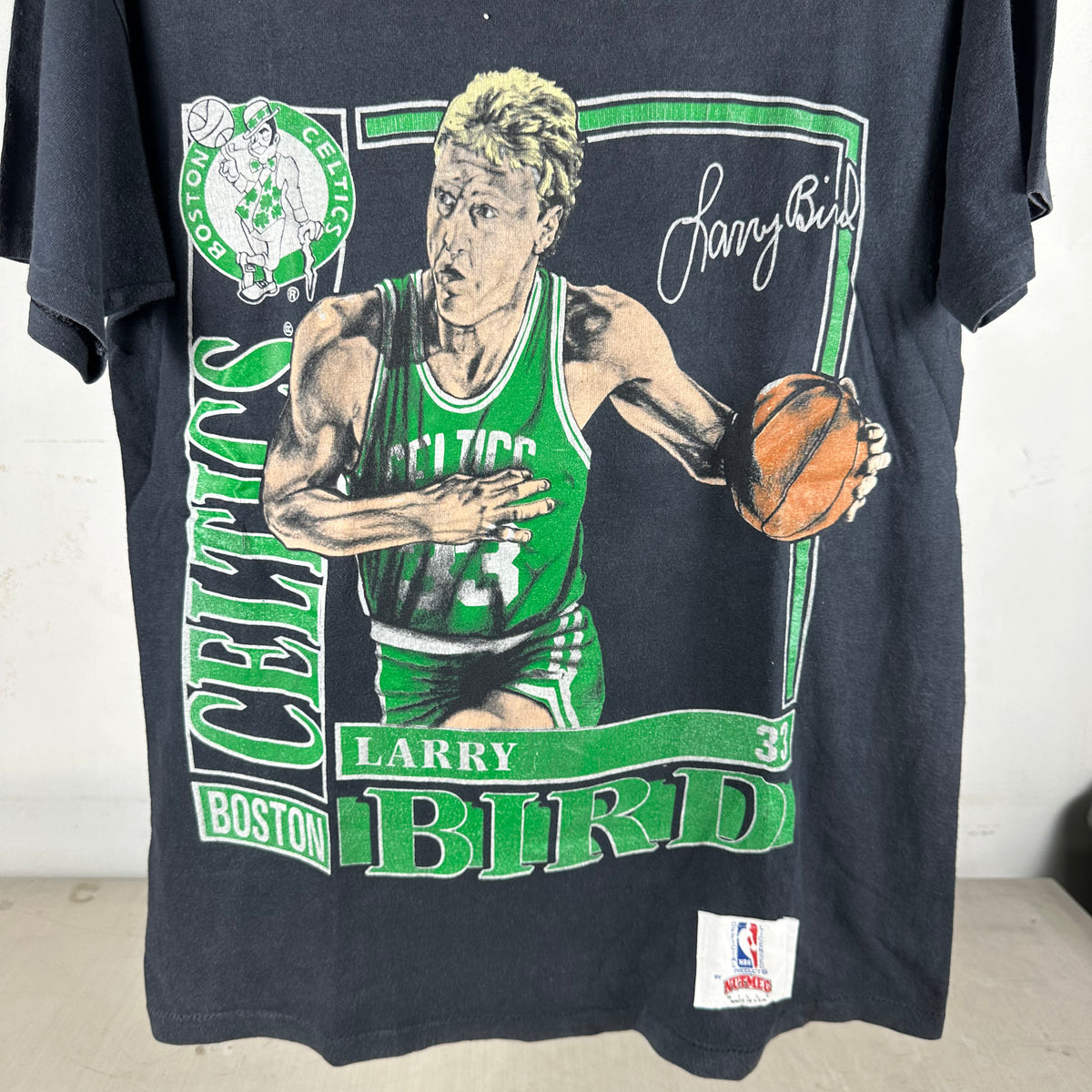 Vintage 90s Larry Bird Boston Celtics NBA Nutmeg Single Stitch T-shirt