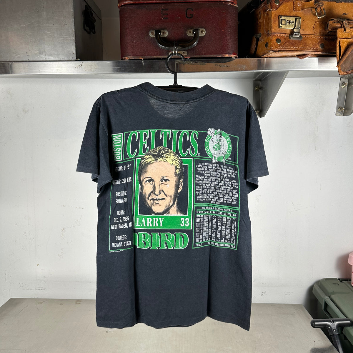 Vintage 90s Larry Bird Boston Celtics NBA Nutmeg Single Stitch T-shirt