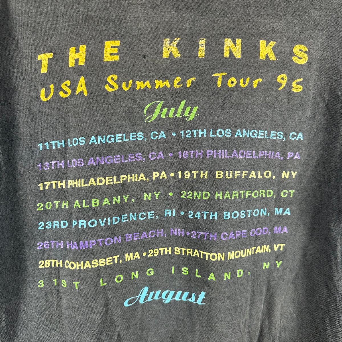 Vintage 90s The Kinks USA Summer Tour Concert Single Stitch T-shirt