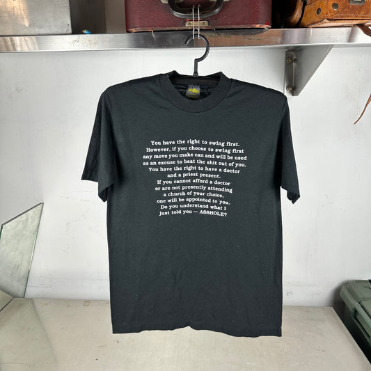 Vintage 80s Do You Understand What I Just Told You As*hole Typography T-Shirt