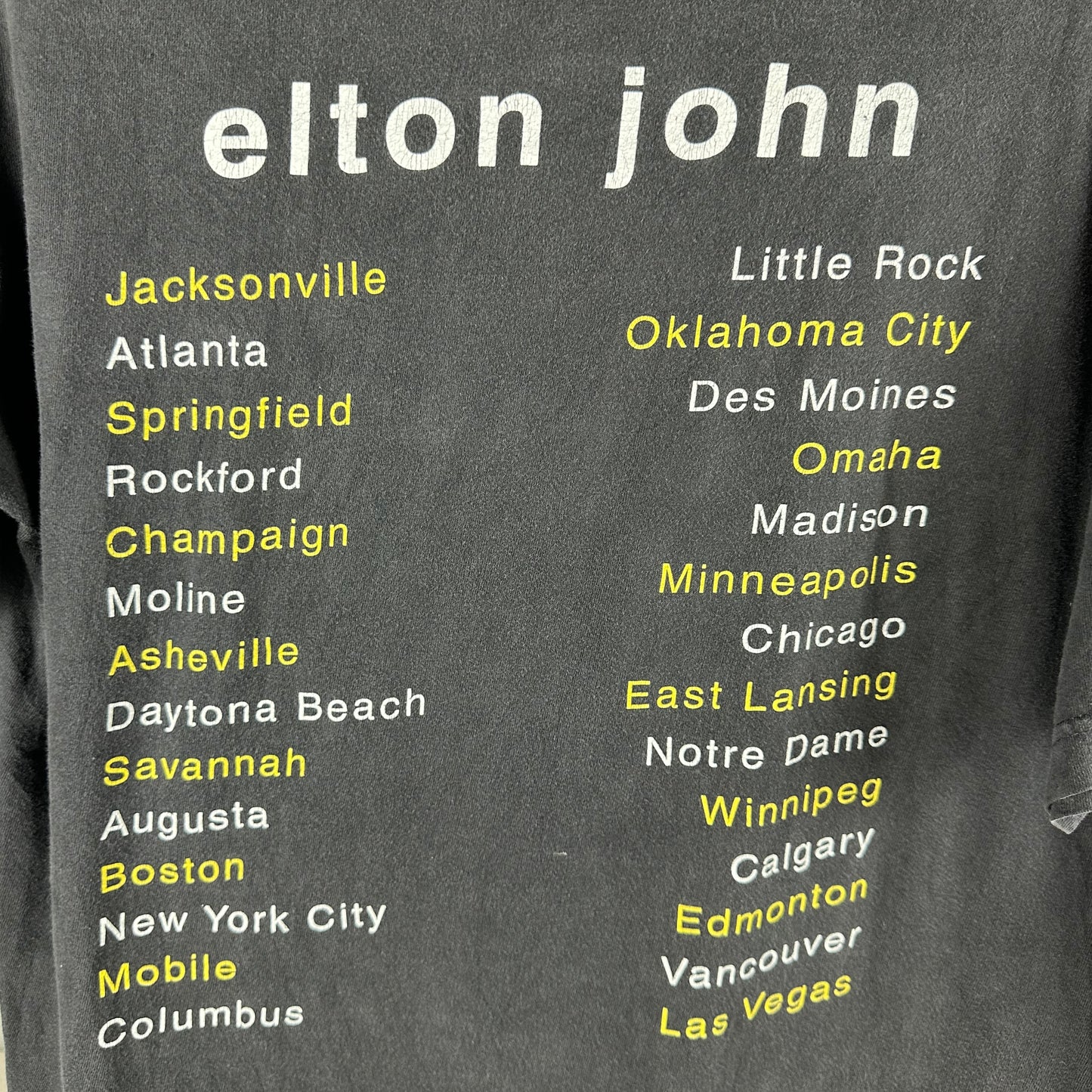 Vintage 90s An Evening with Elton John Tour Concert T-Shirt
