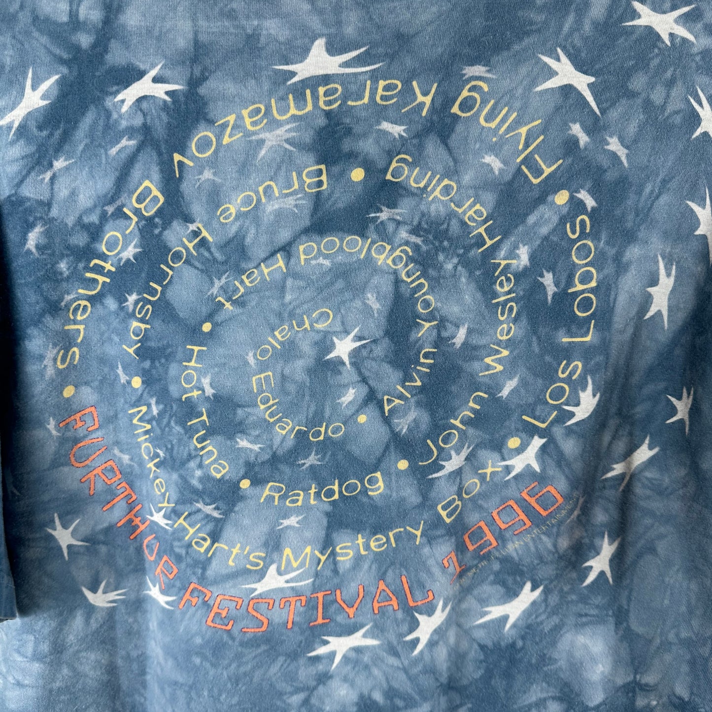 Vintage 1996 Furthur Festival Grateful Dead Liquid Blue T-Shirt