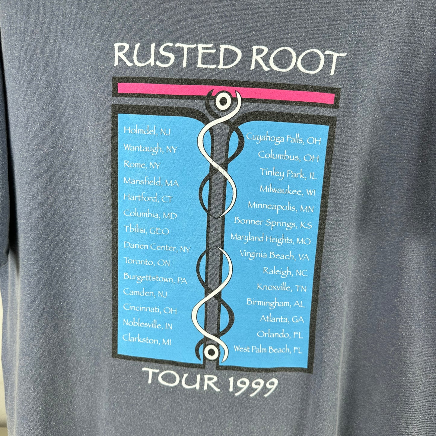 Vintage 1999 Rusted Root Tour Concert Rock Band T-Shirt