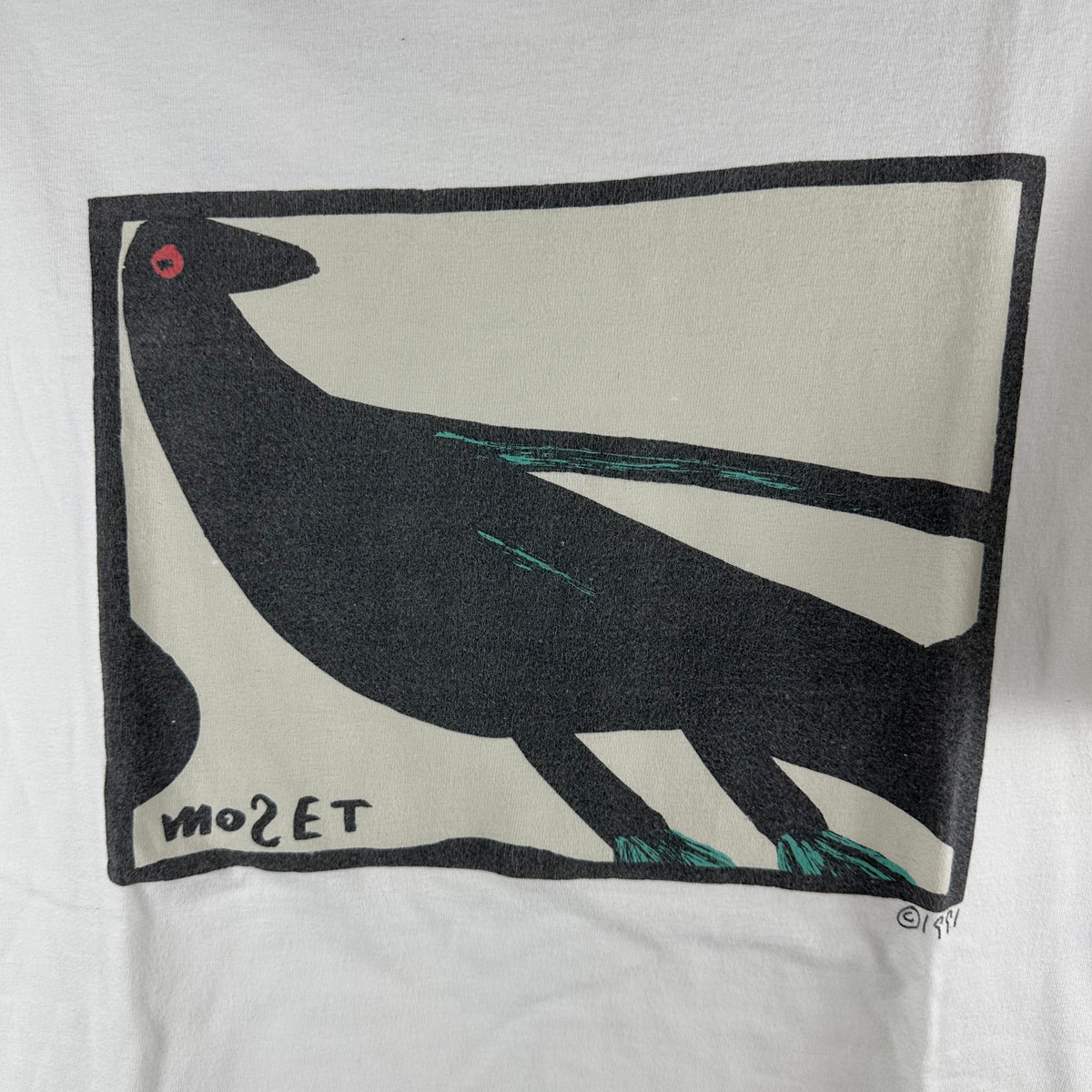 Vintage 1991 Mose Tolliver Bird Folk Art Graphic Single Stitch T-shirt