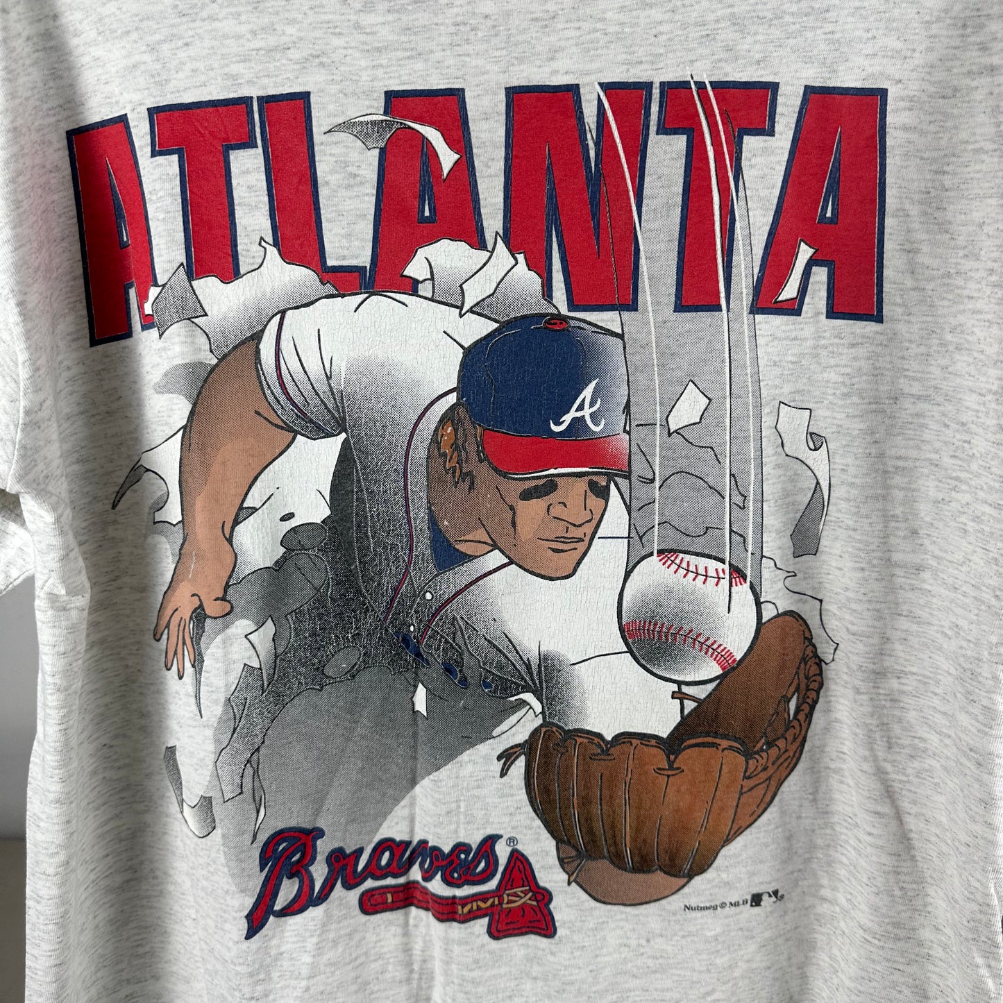 Vintage 90s Atlanta Braves Baseball MLB Breakthrough Graphic T-Shirt