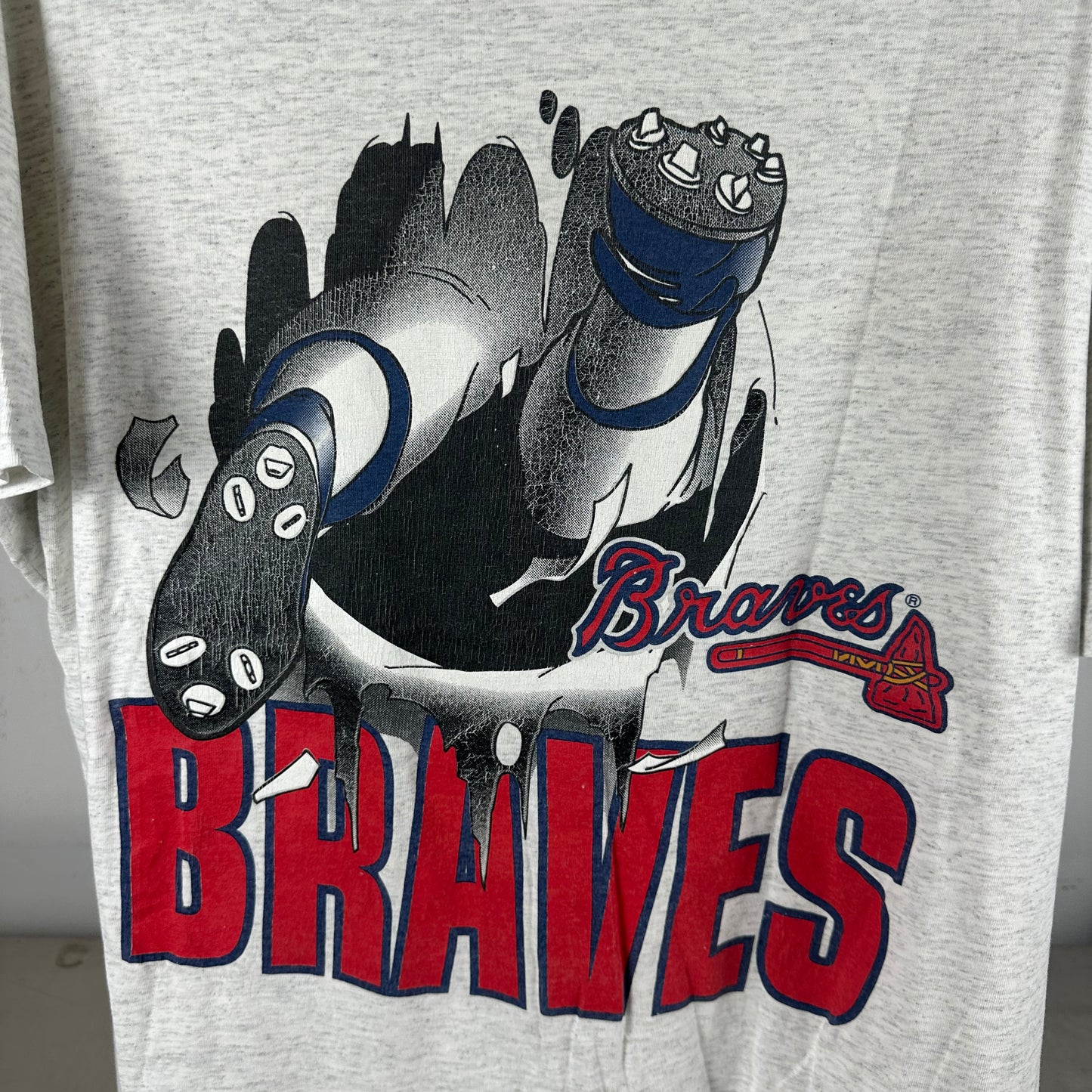 Vintage 90s Atlanta Braves Baseball MLB Breakthrough Graphic T-Shirt