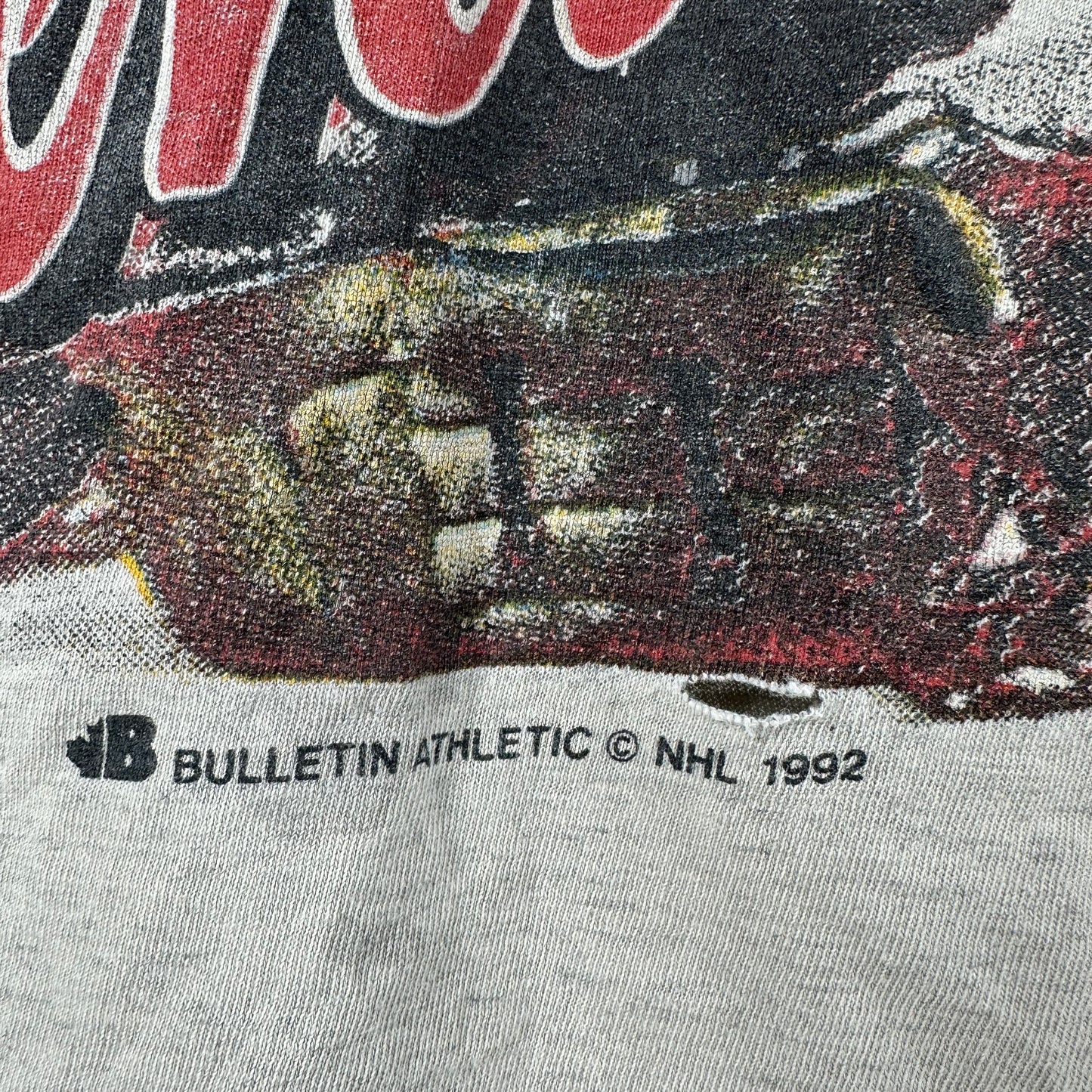 Vintage 1993 Vancouver Canucks Hockey Bulletin Athletic AOP NHL T-Shirt
