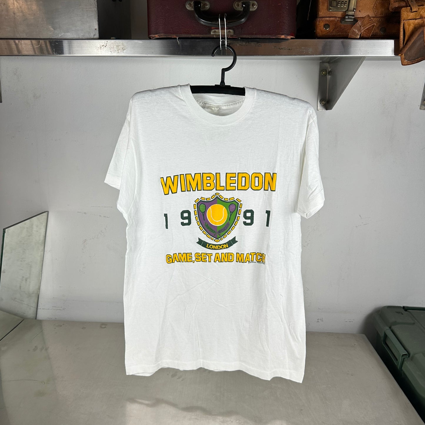 Vintage 1991 Wimbledon Tennis Championship Game Set Match Single Stitch T-Shirt