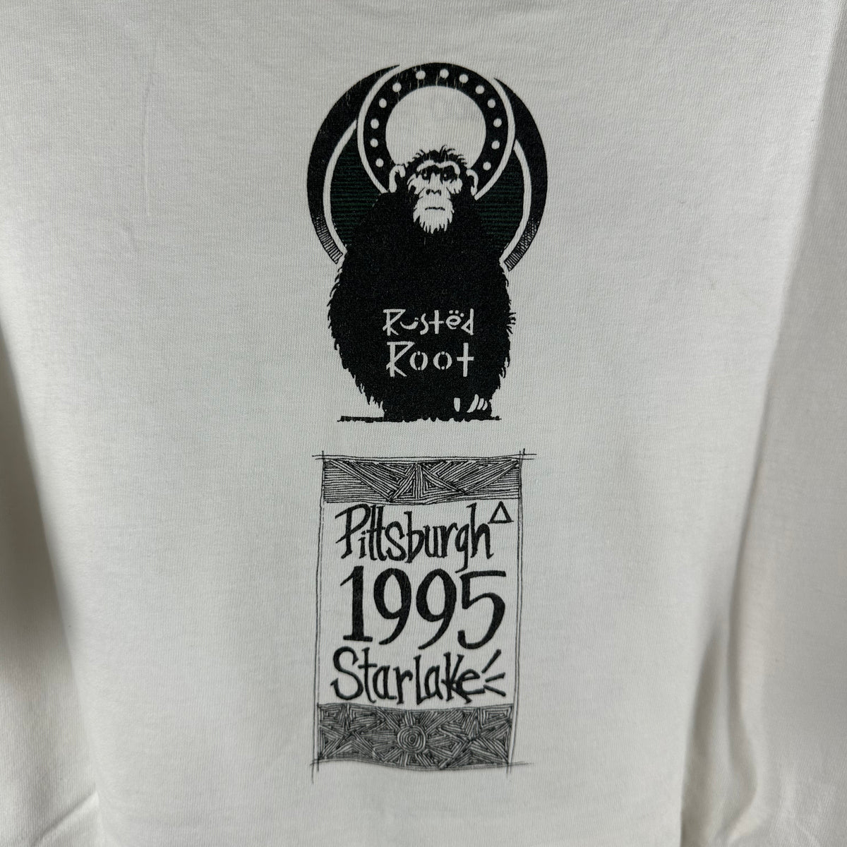 Vintage 1995 Rusted Root Pittsburgh Star Lake Rock Band Graphic T-shirt