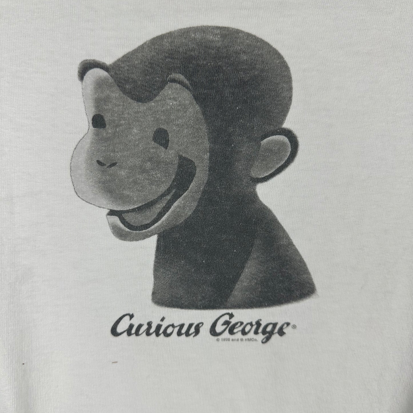 Vintage 90s Curious George Monkey Cartoon Graphic T-Shirt