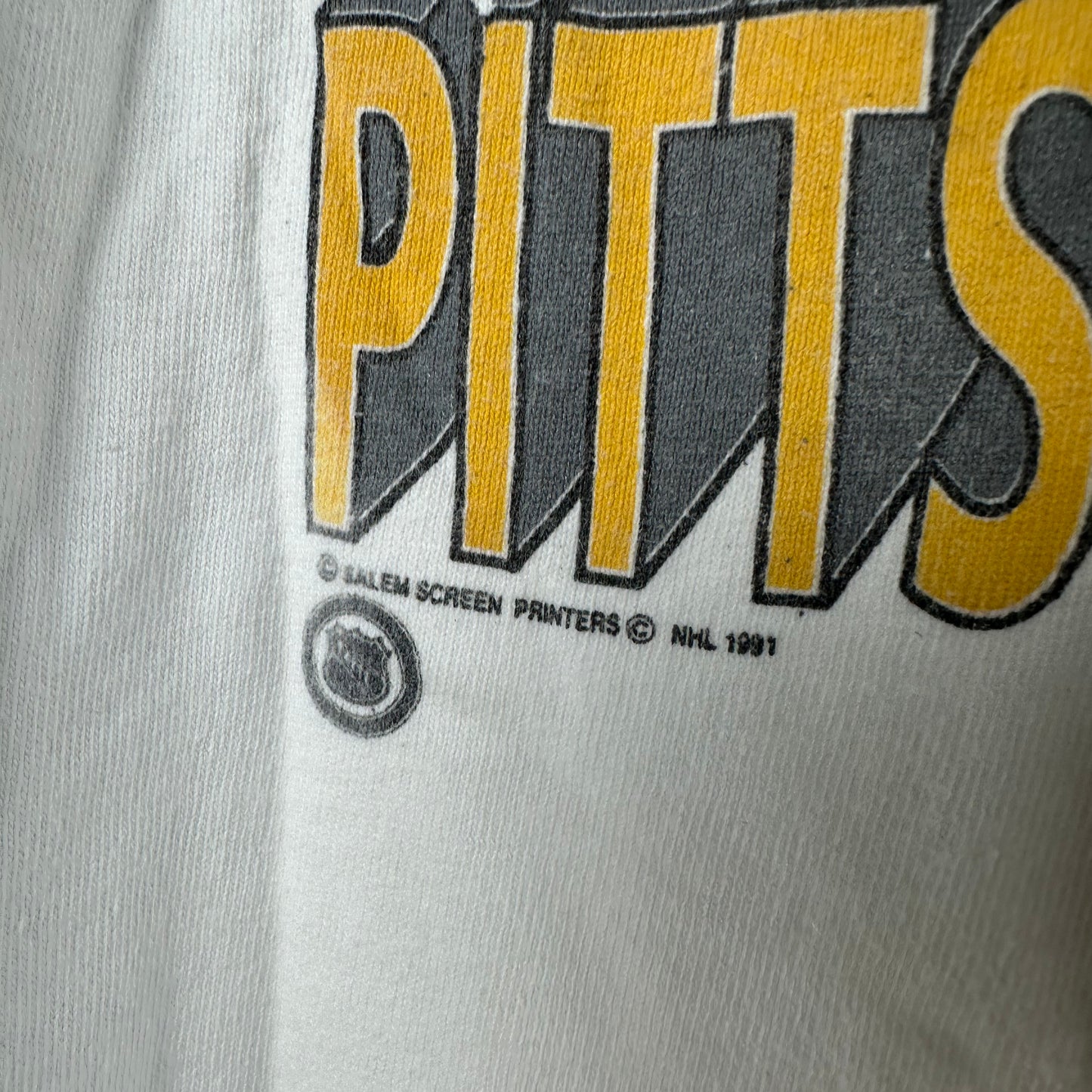 Vintage 1991 Pittsburgh Penguins Stanley Cup Champions NHL Caricature T-Shirt