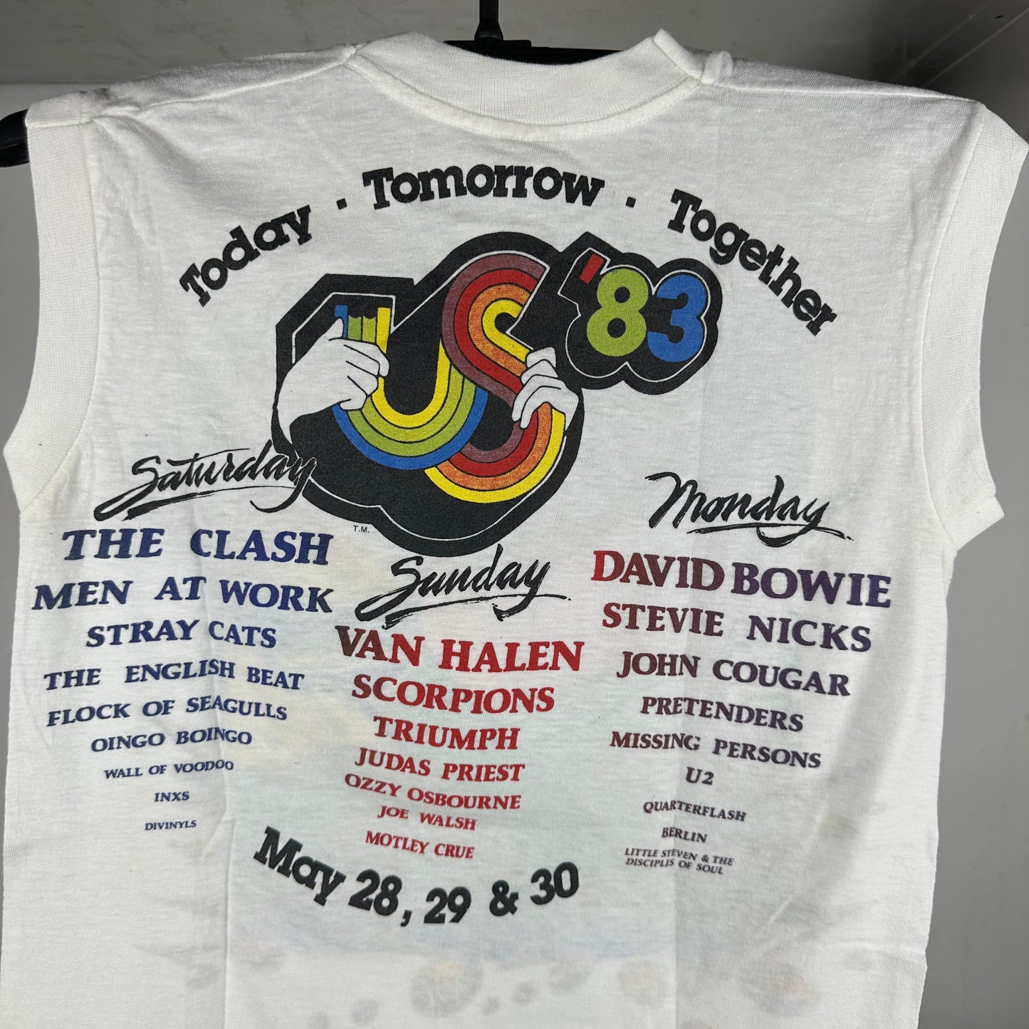 Vintage 1983 US83 David Bowie The Clash Van Halen Concert T-Shirt