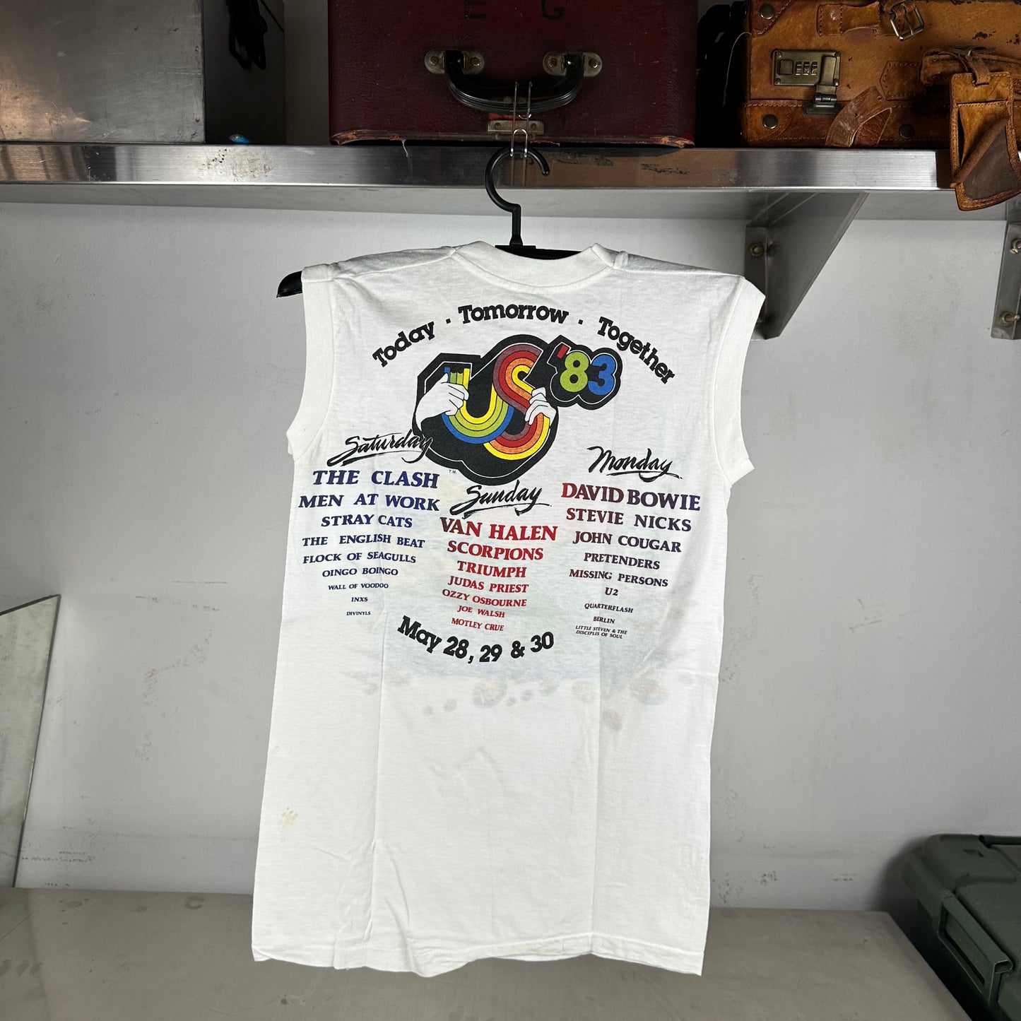 Vintage 1983 US83 David Bowie The Clash Van Halen Concert T-Shirt