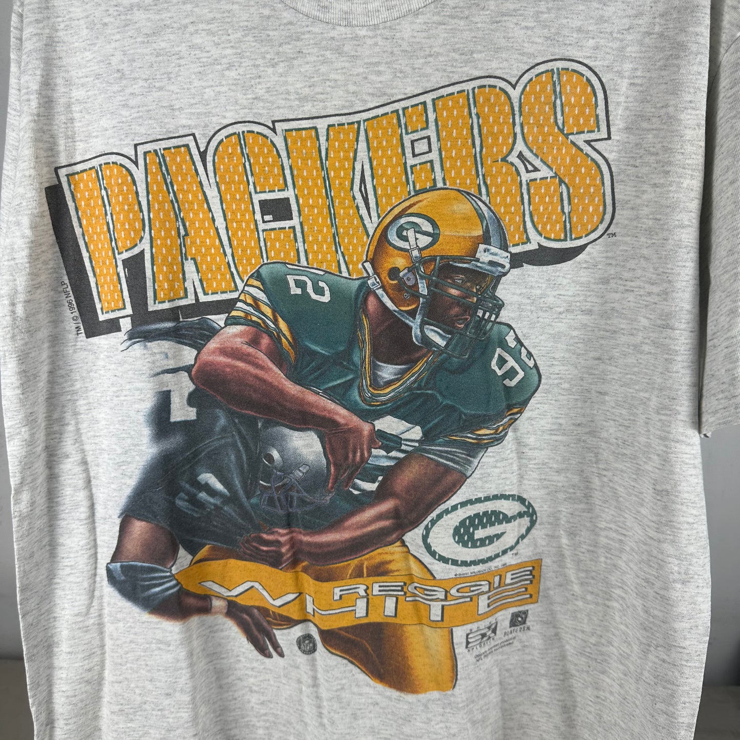 Vintage 1996 Reggie White Green Bay Packers NFL Single Stitch T-Shirt