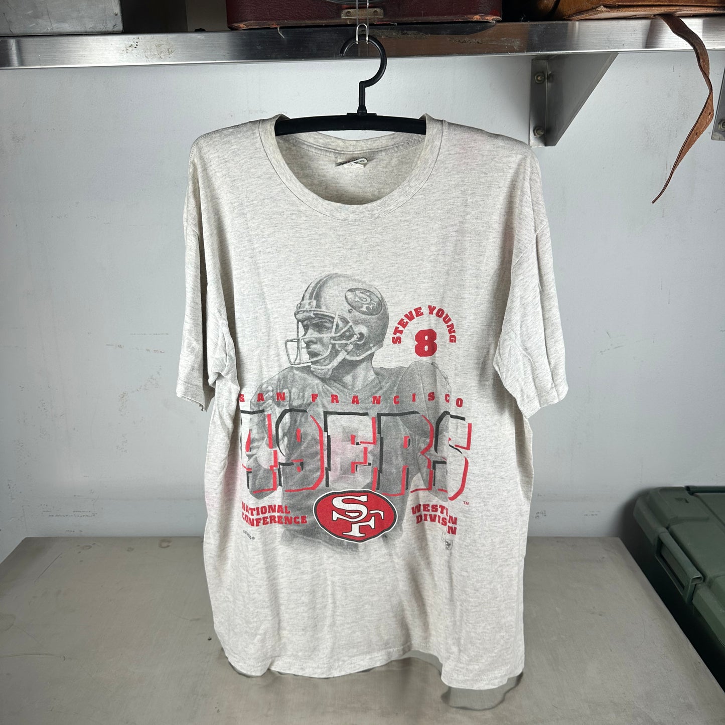 Vintage 90s Steve Young San Francisco 49ers NFL Nutmeg T-Shirt