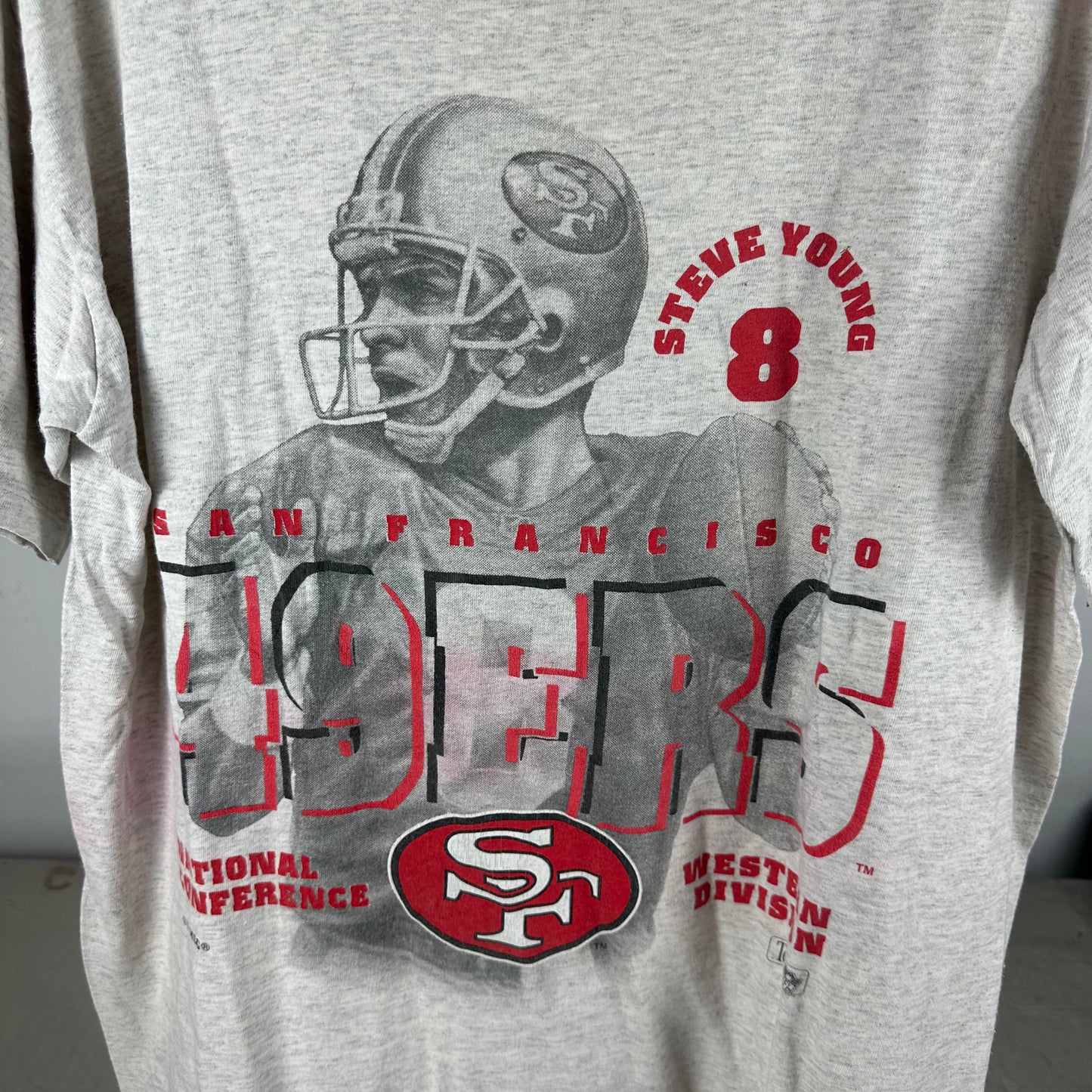 Vintage 90s Steve Young San Francisco 49ers NFL Nutmeg T-Shirt