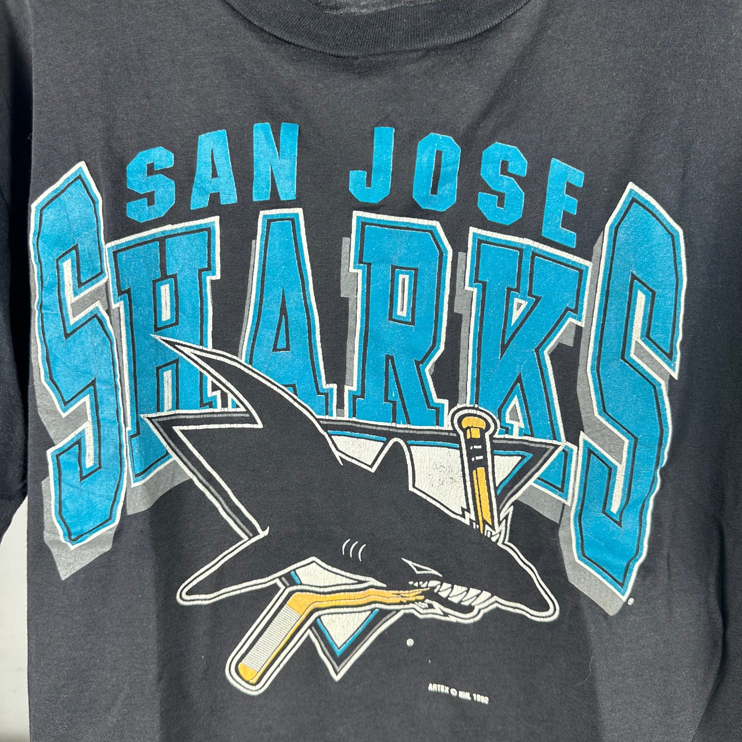 Vintage 1992 San Jose Sharks Hockey NHL Single Stitch T-Shirt