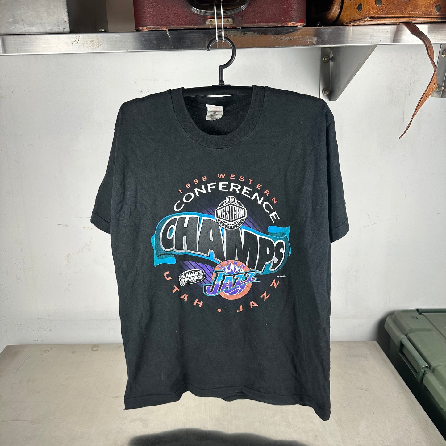Vintage 1998 Utah Jazz NBA Western Conference Champions Single Stitch T-Shirt