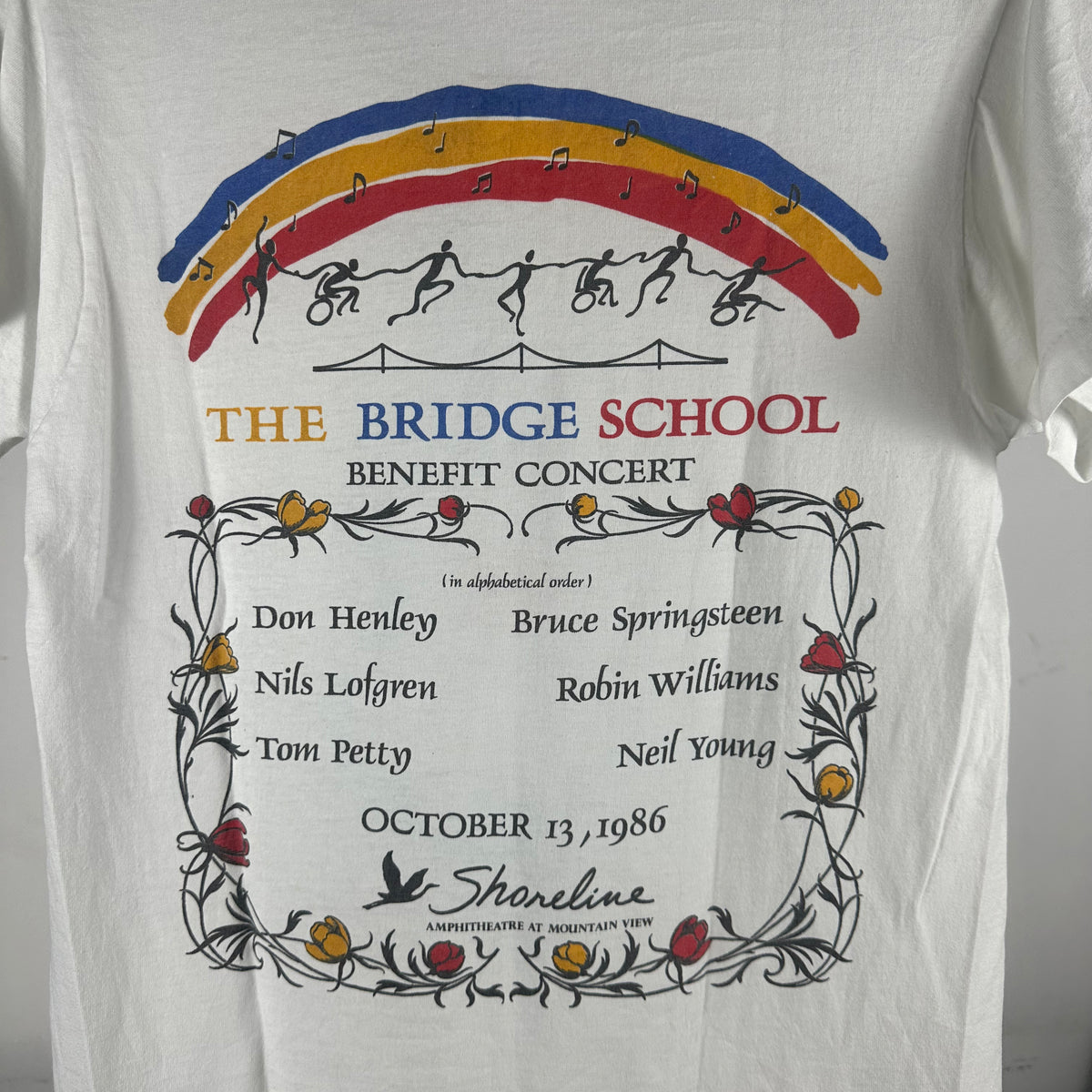 Vintage 1986 The Bridge School Benefit Concert Tom Petty Don Henley T-shirt