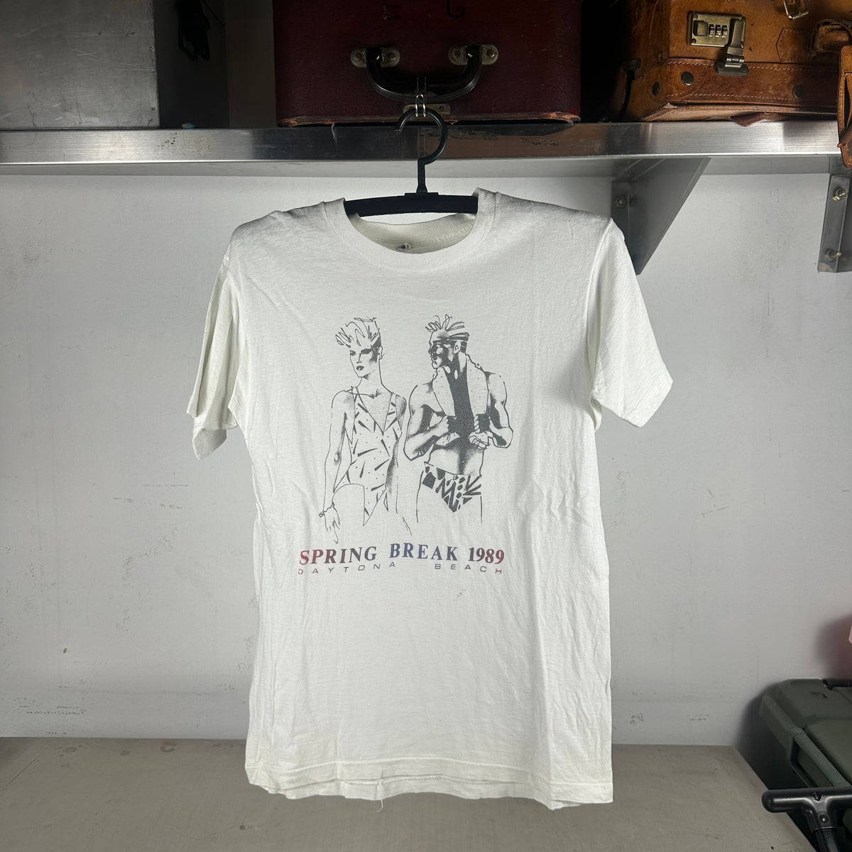Vintage 1989 Spring Break Daytona Beach Graphic Single Stitch T-shirt