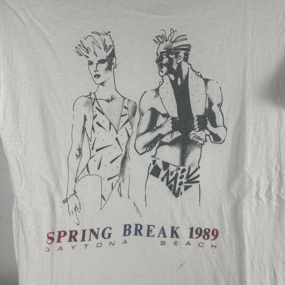 Vintage 1989 Spring Break Daytona Beach Graphic Single Stitch T-shirt